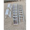 Image 1 : Extension Ladder, Step Ladder, 2 Aluminum Flat Top Sawhorses