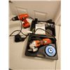 Image 1 : Black & Decker Drill 12 Volt, Black & Decker Grinder & Safety Glasses