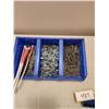 Image 5 : Shelf Bins, Nails, Mastercraft Drill Bit Set, Mastercraft Titanium Drill Bit Set, Box of Staples
