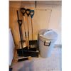Image 1 : Rubber Maid Garbage Can, 4 Shovels, Push Broom