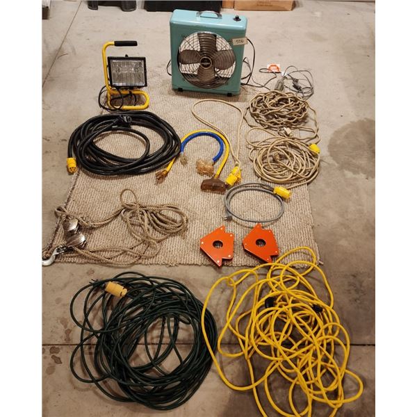 Retro Fan, Extension Cords, Rope/Pulley System, Heavy Duty Extension Cord, 2 Arrow Strong Magnets