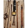 Image 4 : 2 Cow Bells, 2 Wooden Canes, Antique/Vintage Horse Tach, Horse Hitch, Whip & Crutches