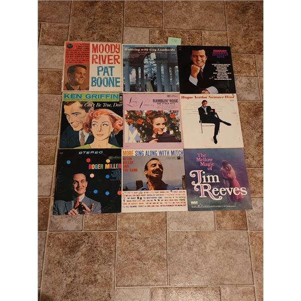 Albums-Pat Boone, Wayne Newton, Jim Reeves, Roger Miller, Ken Griffin, Guy Lombardo