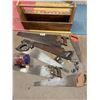Image 1 : Combination Locks, Locks with Keys, Saws, Hooks, Wooden Toolbox