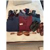 Image 1 : Men's L/XL 4 Jackets, 2 pairs of Size 10 Shoes, Cardigan, Ties, 2 Wooden Shoe Stretchers