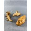 Image 1 : Signed Carved Wood Duck and 2 Root Carvings
