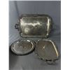 Image 2 : Nice Assortment Of Metal Serving Trays Including Lazy Susan  - SP Copper, SilverPlate Leonard & More