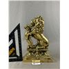 Image 3 : Very Heavy For Shipping Brass Cast Metal Passant Lion Door Stop. Approx. 14.5" H x 9.25"
