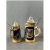 Image 3 : Lot Of Assorted Sized Vintage Beer Steins w/ Pewter Lids