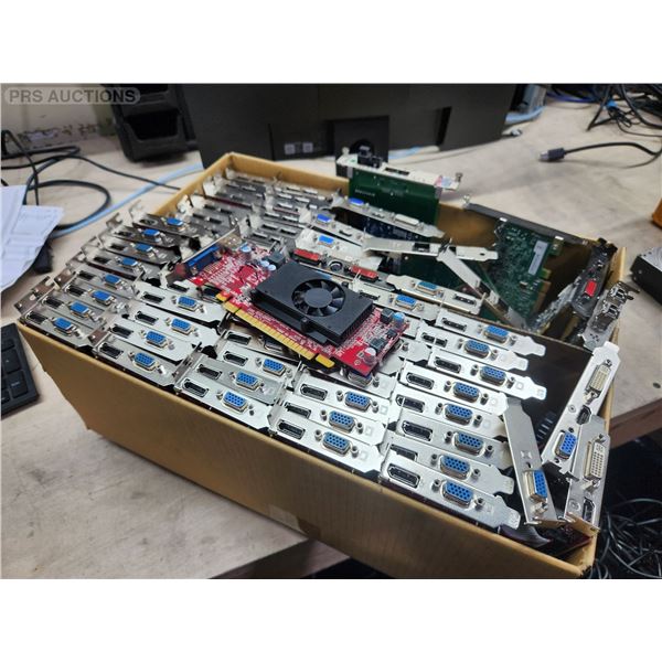 Box of Approx. 74 Desktop Video Cards and Other Cards