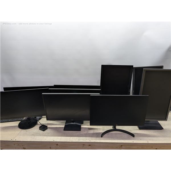 Lot of 9 Monitors Tested and Working - Samsung LG Acer