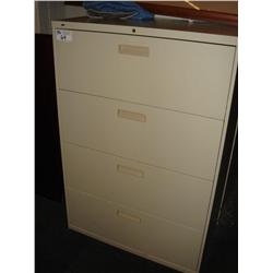 Beige 4 Drawer Lateral File Cabinet