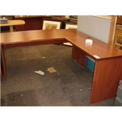 Cherry L-shape Bowfront Executive Desk