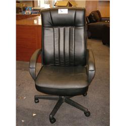 Black Leather Hi Back Executive Tilter Chair