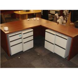 Cherry L-shape Executive Desk