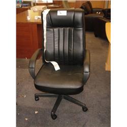 Black Leather Hi Back Executive Tilter Chair