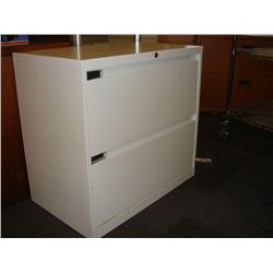 White Kimball 30"  2 Drawer Lateral File Cabinet