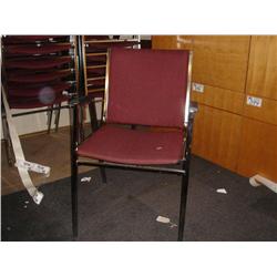 Burgandy Chrome Framed Stacking Chair