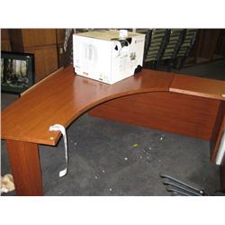 Cherry L-shape Bowfront Executive Desk