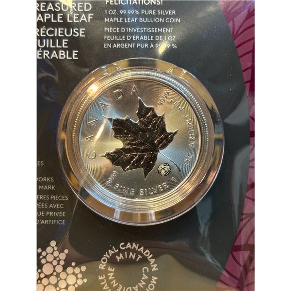 Lot 22-1) 1 oz Canadian Maple 2025 Silver