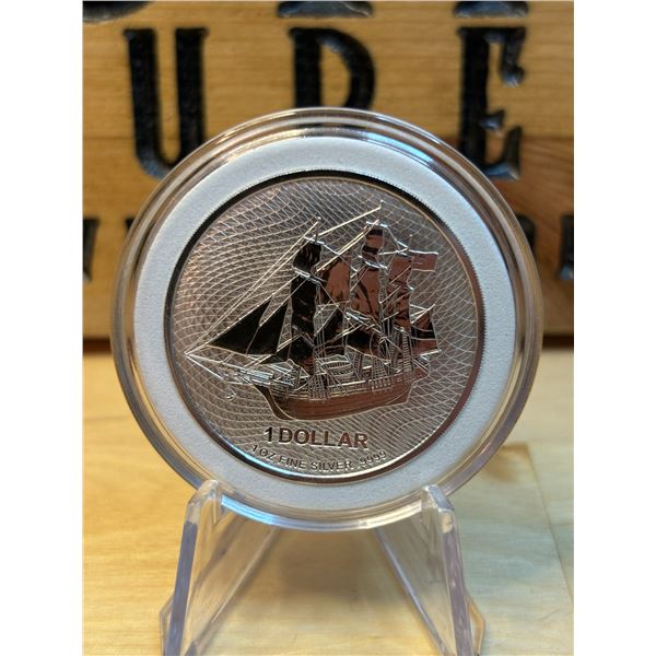 Lot 38-1) 1 oz Cook Island Silver coin