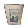 Image 1 : FRAMED "MOUNTAIN SCENE " PRINT/PAINTING FROM STATE (APPROXIMATELY - 18inches BY 19 1/2inches)