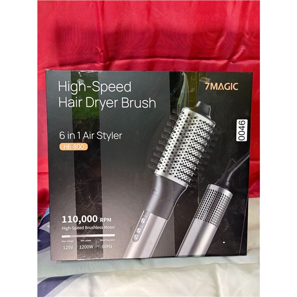 7MAGIC HIGH SPEED HAIRDRYER BRUSH 6 IN 1 HAIR STYLER - RETAIL $179.99
