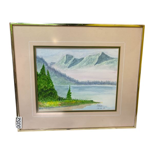FRAMED SCENERY PAINTING/ PRINT SIGNED BY ARTIST AND DATED 2005 (APPROX - 15IN BY 13IN)