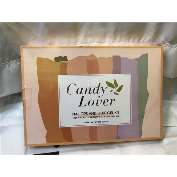 NEW CANDY LOVER NAIL TIPS AND GLUE GELL KIT FACTORY SEALED