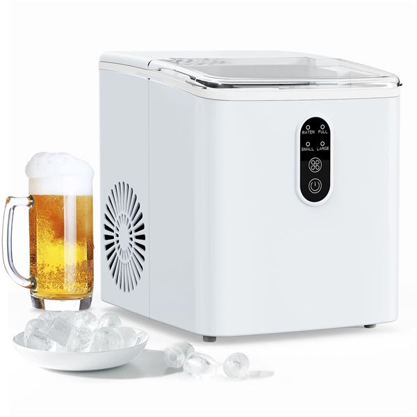 MYETASSER COUNTER TOP WHITE ICE MAKER MODEL IM-1211 (MAKES 33LBS ICE, SELF CLEANING)