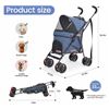 Image 2 : TRAVEL PORTABLE PET STROLLER, 33LBS NAVY BLUE