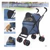 Image 3 : TRAVEL PORTABLE PET STROLLER, 33LBS NAVY BLUE