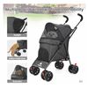 Image 2 : TRAVEL PORTABLE PET STROLLER, 33LBS BLACK