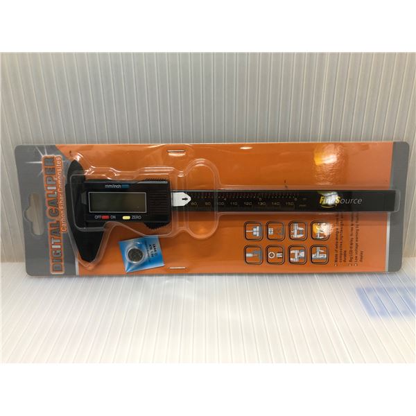 5 PIECE NEW DIGITAL CALIPAR CARBON FIBER COMPOSITES FINE SOURCE