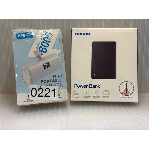 2 PIECE - HNOHN 5000 MAH POWERBANK AND MINI PORTABLE CHARGER 6000 MAH