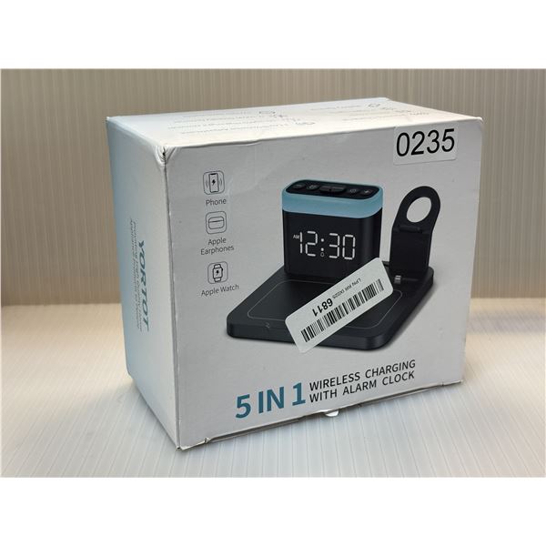 5 IN ONE WIRELESS CHARGING WITH ALARM CLOCK
