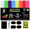 Image 1 : NEW VACY LIQUID CHALK MARKERS SET 8 PACK SET WITH CHALK BOARD LABELS,   MAGNETIC BLACK BOARD AND TWE