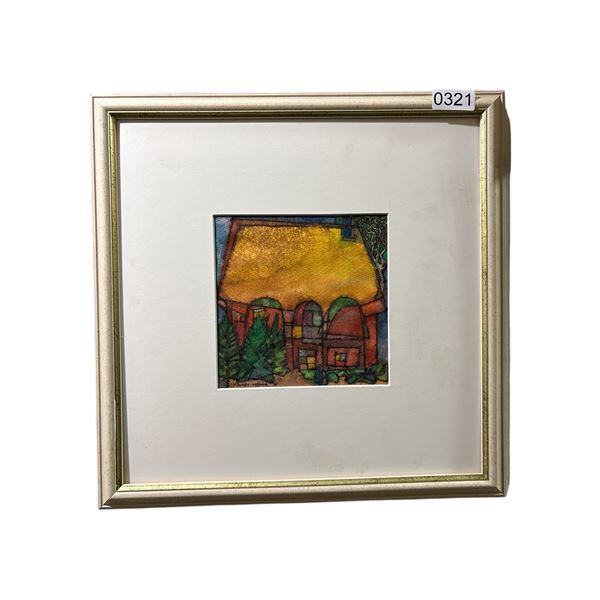 FRAMED ORIGINAL PAINTING DATED 1996 SIGNED BY ARTIST THOMAS K PERIOD CHUNG "SUMMER NIGHTS" 15.5 IN X