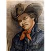 Image 2 : FRAMED 1991 COWBOY PAINTING/ PRINT 18.5IN X 22.5IN