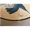 Image 2 : FRAMED LIMITED EDITION 197/200 HUMMING BIRD PERCHING ON FLOWERS PRING SIGNED BY ARTIST APPROX 22IN X