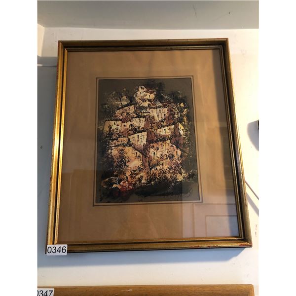 FRAMED PAINTING/ PRINT FROM ESTATE APPROX 16.5IN X 19IN