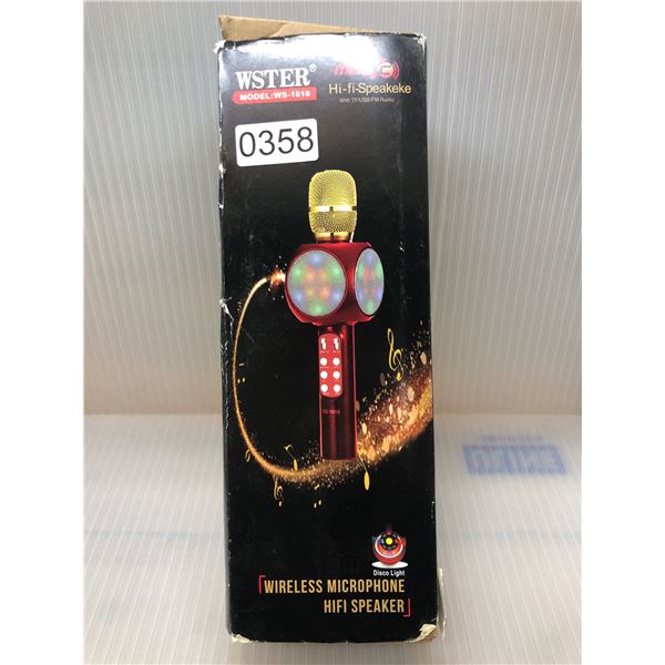 WSTER MUSIC HIFI WIRELESS MICROPHONE AND DISCO LIGHT