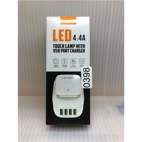 LENCENT LED 4.4 A TOUCH LAMP WITH USB PORT CHARGER