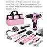 Image 1 : NEW WORKPRO 108 PCS TOOLSET WITH CORDLESS 12 WOLT DRILL DRIVER (PINK)