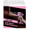 Image 6 : NEW WORKPRO 108 PCS TOOLSET WITH CORDLESS 12 WOLT DRILL DRIVER (PINK)