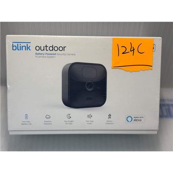 BLINK OUTDOOR BATTERY POWERED SECURITY CAMERA 1 CAMERA SYSTEM WORK WITH ALEXA FACTORY SEALED