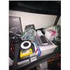 Image 3 : Shelf Lot Full Of Assorted Electronics Includes Gaming Controller, Door Stop Alarm, Auto Heater Fan,