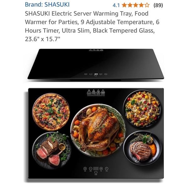 New Shasuki Electric Food Heating Plate/ Electric Server Warming Tray With 9 Adjustable Temperature 