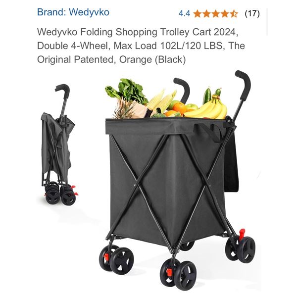 Folding Shopping Cart Colour Black