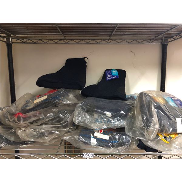 Shelf Lot Full Of Assorted Lantex Wool Needled Felt Warm Slippers Made In Canada